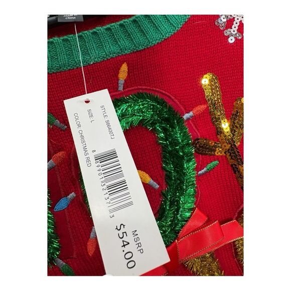 NWT United States sweaters ugly Christmas holiday large red ho ho ho - Picture 3 of 6